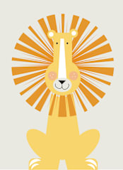 "Lion Lion" - Wall Mural in White by That Girl Press - Full Size