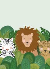 "Be wild" - Wall Mural in Green by Juliana Zimmermann - Full Size