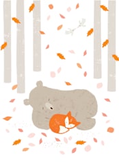"Woodland Dream" - Wall Mural in White by Angela Thompson - Full Size