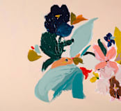 "Spring Botanical Series #3" - Wall Mural in White by Caryn Owen - Full Size