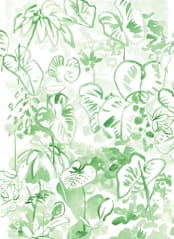 "Palm jungle" - Wall Mural in White by Tommy Kwak - Full Size