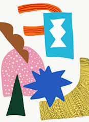 "Tantrum" - Wall Mural in Electric Blue by Nathalie Chikhi - Full Size