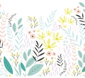 "whimsical garden" - Wall Mural in White by Karidy Walker - Full Size