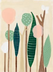 "Cotton Forest" - Wall Mural in White by Itziar Mondragon - Full Size
