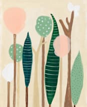 "Cotton Forest" - Wall Mural in White by Itziar Mondragon - Full Size