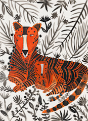 "TigerTiger" - Wall Mural in White by marcia biasiello - Full Size