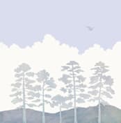"Treetops" - Wall Mural in White by Field and Sky - Full Size