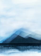 "Majestic Mountains" - Wall Mural in Indigo by Rebecca Rueth - Full Size