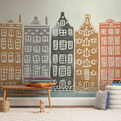 "On the Canal" - Wall Mural in Neutral by Griffinbell Paper Co. - In a Room