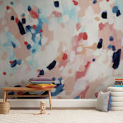 "Grapefruity Too" - Wall Mural in Coral by Katie Craig - In a Room