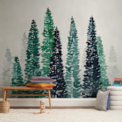 "Scenic Route" - Wall Mural in White by Kelsey McNatt - In a Room