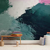 "Vivid Splash" - Wall Mural in White by Melanie Severin - In a Room