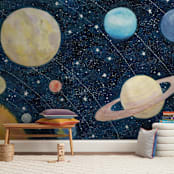 "Solar System" - Wall Mural in Starlight by Alexandra Dzh - In a Room