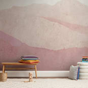 "Mountain Range" - Wall Mural in Pink by Sadie Holden - In a Room