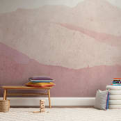 "Mountain Range" - Wall Mural in Pink by Sadie Holden - In a Room
