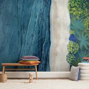 "Indigo Sea" - Wall Mural in Ocean by Denise Wong - In a Room