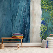 "Indigo Sea" - Wall Mural in Ocean by Denise Wong - In a Room