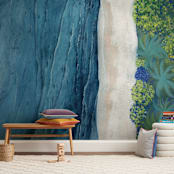 "Indigo Sea" - Wall Mural in Ocean by Denise Wong - In a Room