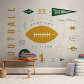 "American Football Vocab" - Wall Mural in White by Dana Beckwith - In a Room
