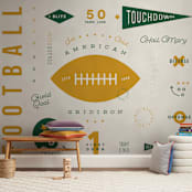 "American Football Vocab" - Wall Mural in White by Dana Beckwith - In a Room