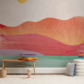 "Looking Far West" - Wall Mural in White by sue prue - In a Room