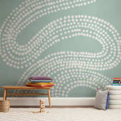 "River of Dots" - Wall Mural in White by Jorey Hurley - In a Room