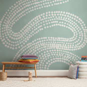"River of Dots" - Wall Mural in White by Jorey Hurley - In a Room