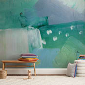 "Mountain Abstract" - Wall Mural in Snow by Lindsay Megahed - In a Room
