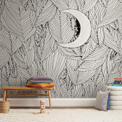 "Peek A Boo" - Wall Mural in White by Helen H Wu - In a Room