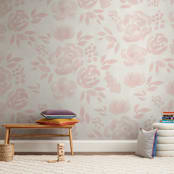 "Pretty in Pink" - Wall Mural in Pale Pink by Elizabeth Bishop - In a Room