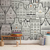 "Waiting For You" - Wall Mural in White by Heather Young Art - In a Room
