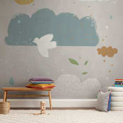 "Dreamy" - Wall Mural in White by Sumak Studio - In a Room