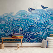 "seas the day" - Wall Mural in White by Stardust Design Studio - In a Room