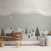 "Winter is here" - Wall Mural in White by Maja Cunningham - In a Room