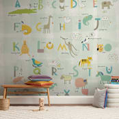 "alphabet fun" - Wall Mural in White by amanda lawrence - In a Room