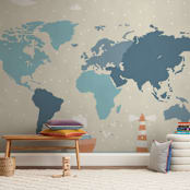 "Globe" - Wall Mural in White by amanda lawrence - In a Room