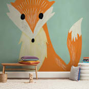 "i am foxy" - Wall Mural in White by frances mathys - In a Room