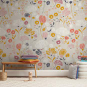"Glad Garden" - Wall Mural in Neutral by Kiersten Garner - In a Room