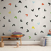 "Elementary Carets" - Wall Mural in White by Katrina Lindhorst - In a Room