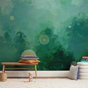 "Fireflies" - Wall Mural in White by Jennifer Stewart - In a Room