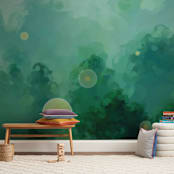 "Fireflies" - Wall Mural in White by Jennifer Stewart - In a Room