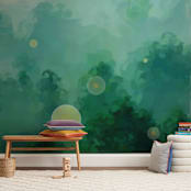 "Fireflies" - Wall Mural in White by Jennifer Stewart - In a Room