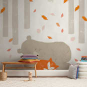 "Woodland Dream" - Wall Mural in White by Angela Thompson - In a Room