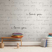 "Infinite Love" - Wall Mural in White by Katrina Lindhorst - In a Room