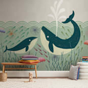 "Out at Sea" - Wall Mural in Sea by Rebecca Humphreys - In a Room