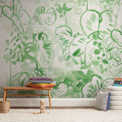 "Palm jungle" - Wall Mural in White by Tommy Kwak - In a Room