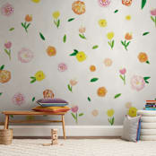 "Jardin" - Wall Mural in Sunrise Orange by Erika Firm - In a Room