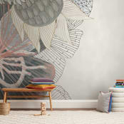 "Imagine Blooms" - Wall Mural in White by Maggie Ramirez Burns - In a Room