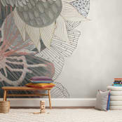 "Imagine Blooms" - Wall Mural in White by Maggie Ramirez Burns - In a Room