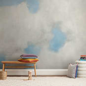 "Cumulus" - Wall Mural in White by Lynne Millar - In a Room